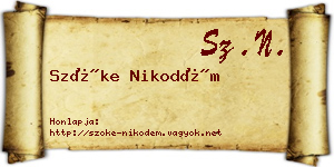 Szőke Nikodém névjegykártya